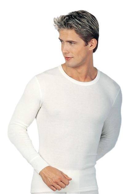 Tee shirt homme manches longues blanc 20 % angora Medima 1092