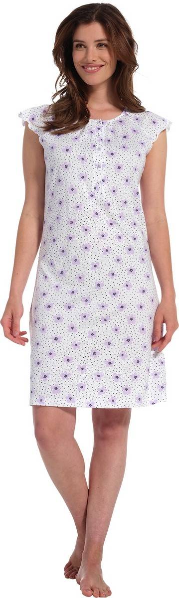 Chemise de nuit coton parme lingerie de nuit Rennes Chantepie Bruz Pastunette 102311004