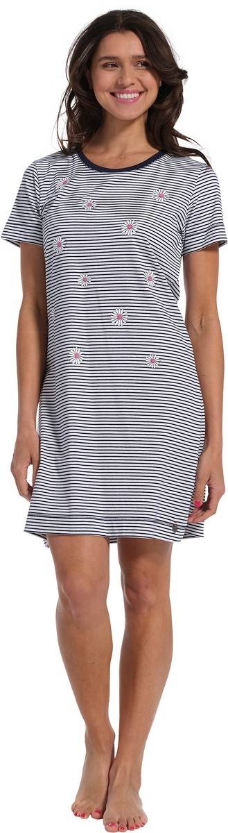 Chemise de nuit rayée coton manches courtes lingerie Rennes Chantepie Pastunette 112314022
