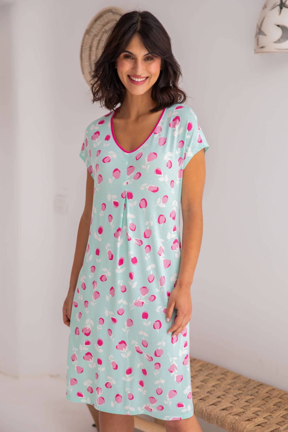 Chemise de nuit manches courtes Barandi Tiara lingerie Rennes