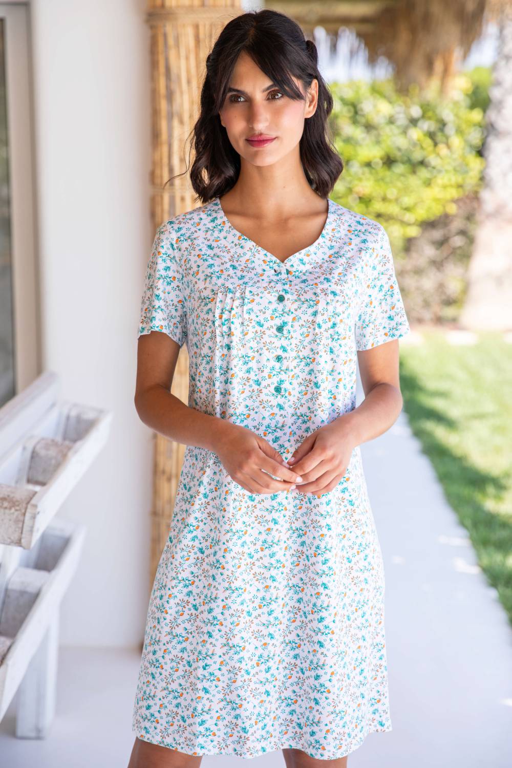 Chemise de nuit coton manches courtes Barandi Verona lingerie Rennes