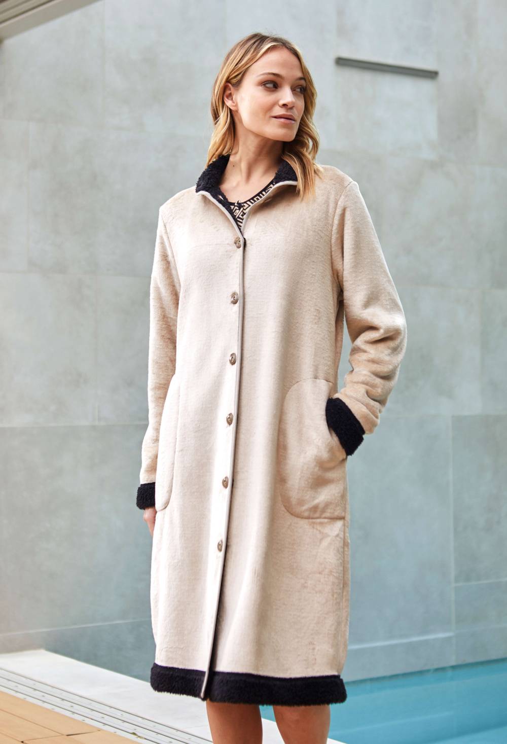 Robe de chambre chic boutons Barandi Jocelyne'Ortho Rennes 35